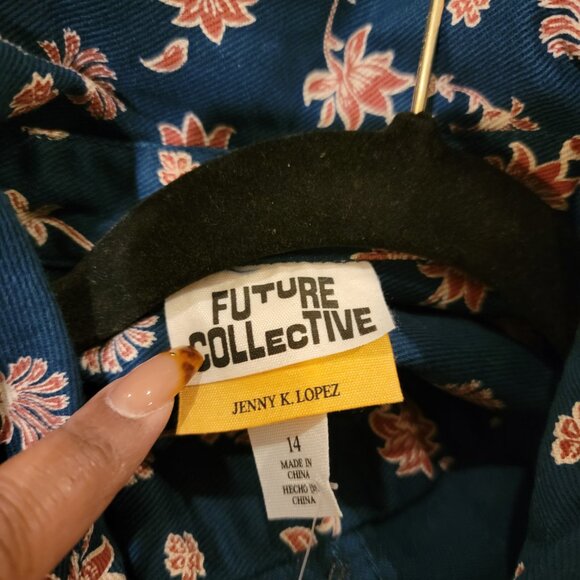 Women's Floral Print Long Sleeve Jumpsuit - Future Collective Jenny Lopez Sz 14 - Picture 5 of 6